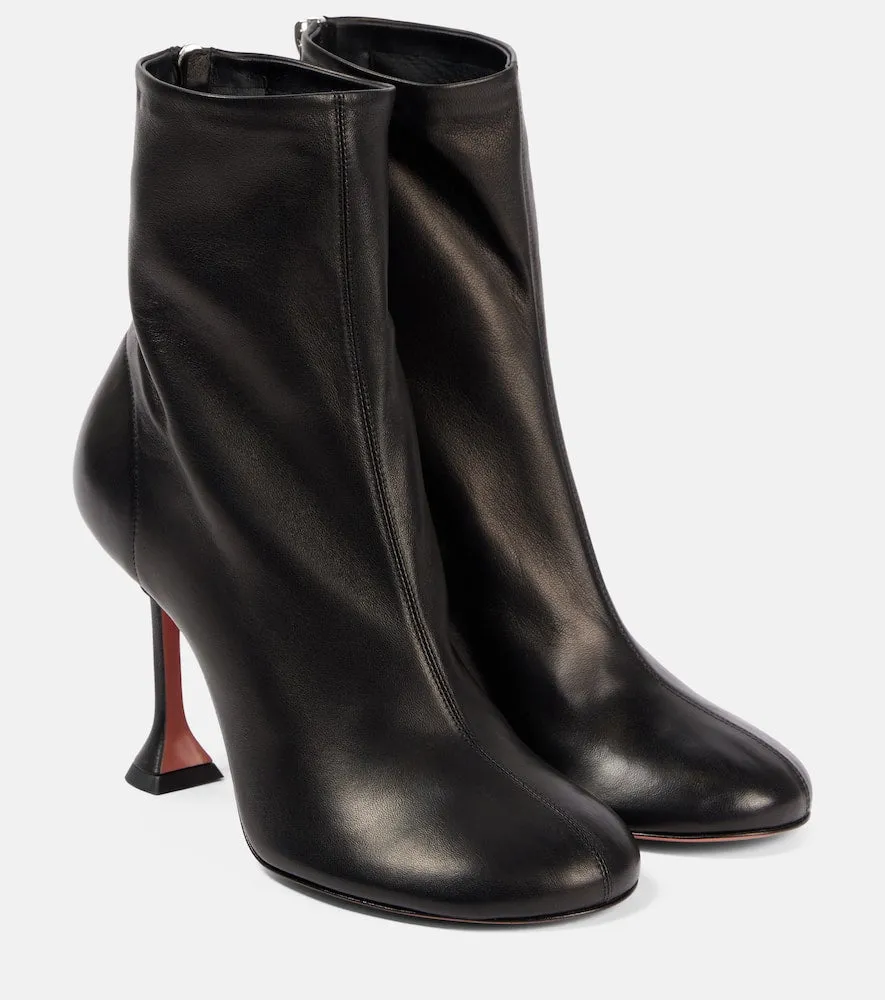 Amina Muaddi Iris 95 leather ankle boots