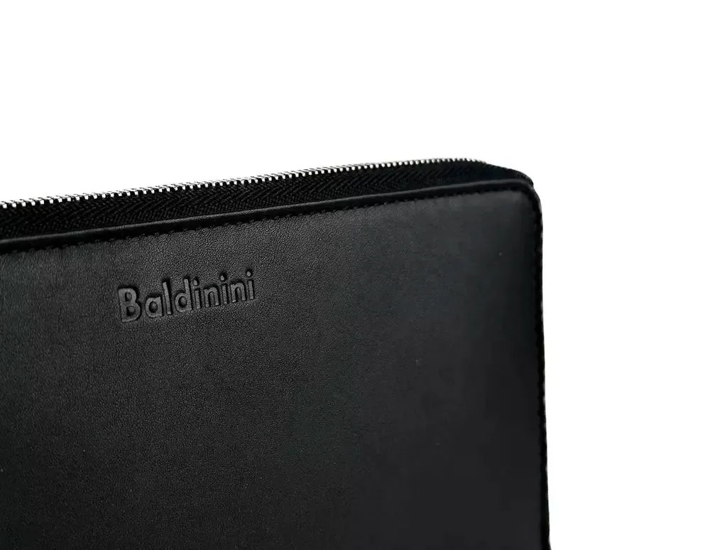 Baldinini Trend Elegant Black Leather Travel Men's Organizer