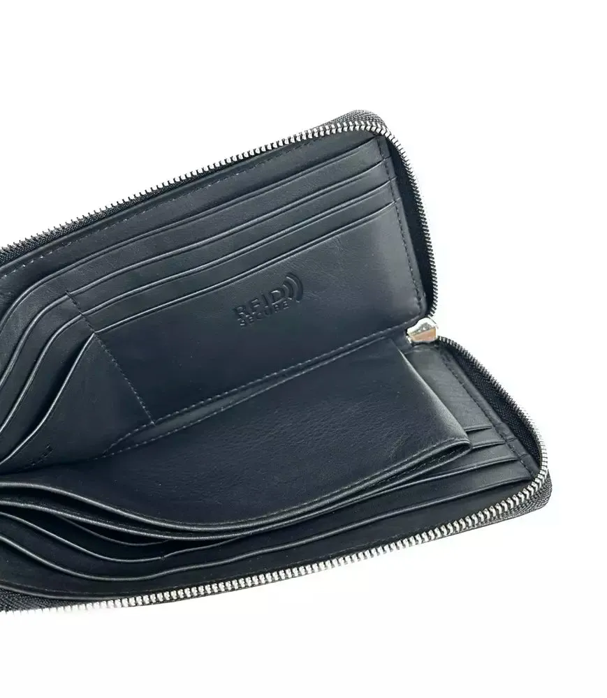 Baldinini Trend Elegant Black Leather Travel Men's Organizer
