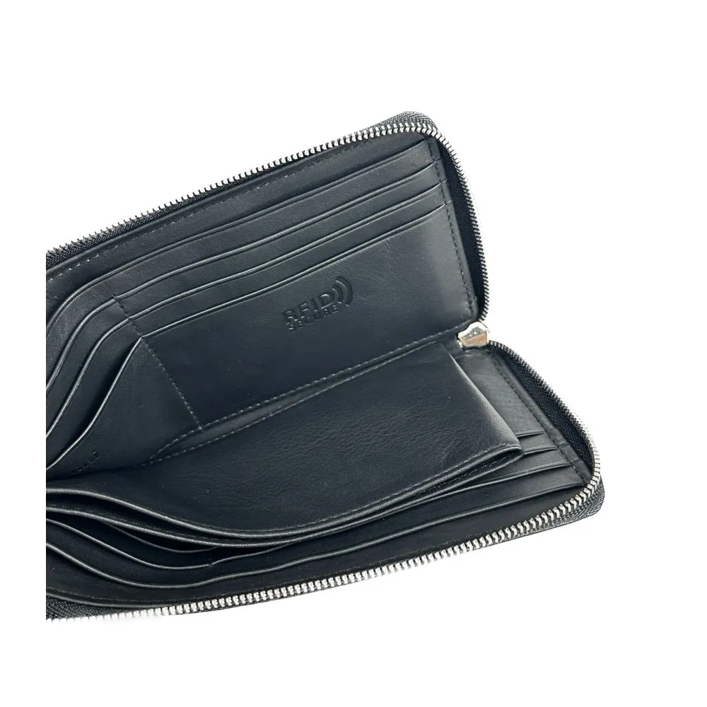 Baldinini Trend Elegant Black Leather Travel Men's Organizer