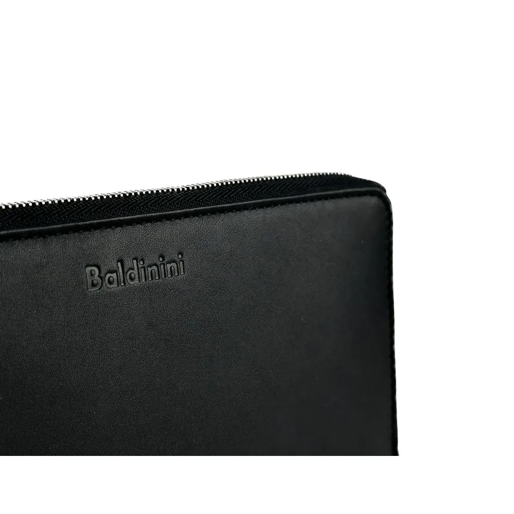 Baldinini Trend Elegant Black Leather Travel Men's Organizer
