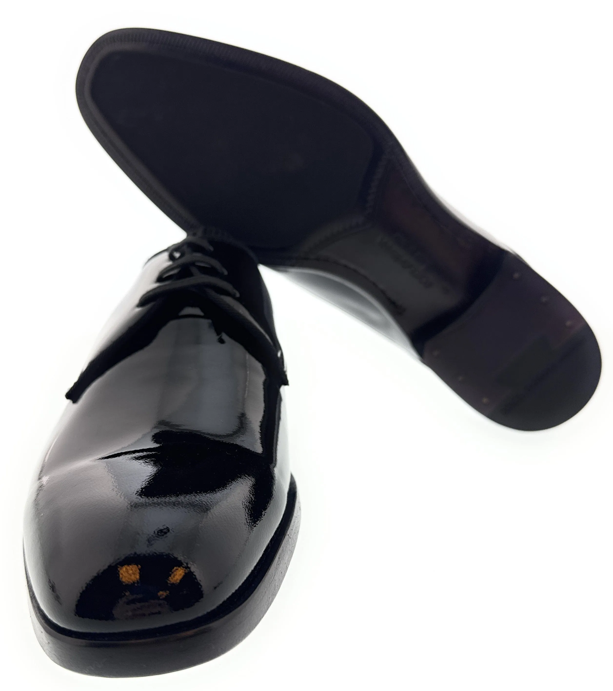 Dolce & Gabbana Men's Black Patent Leather Formal Oxford Dress Shoes-EU40