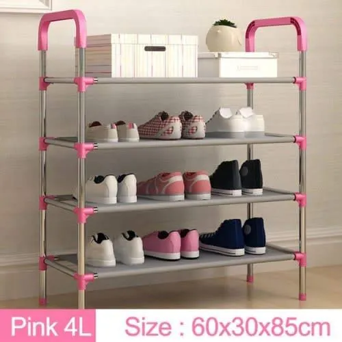 Heria Shoe Rack Organizer/Metal Standing Shoe Rack/Shoe Cabinet Stand/Shoe case for Home Furniture (Color_Multicolour, 4 Shelf)