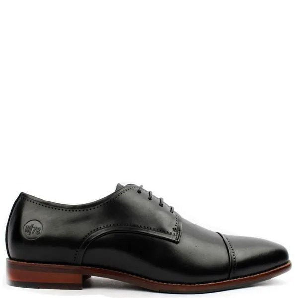 Ninety 78  Black Leather Formal Lace Shoes