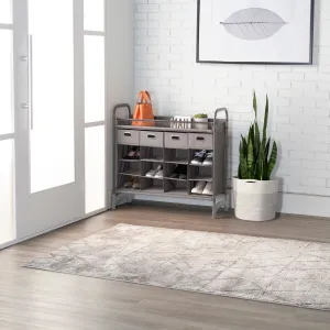 Stackable 16-Cubby Shoe Organizer with Drawers