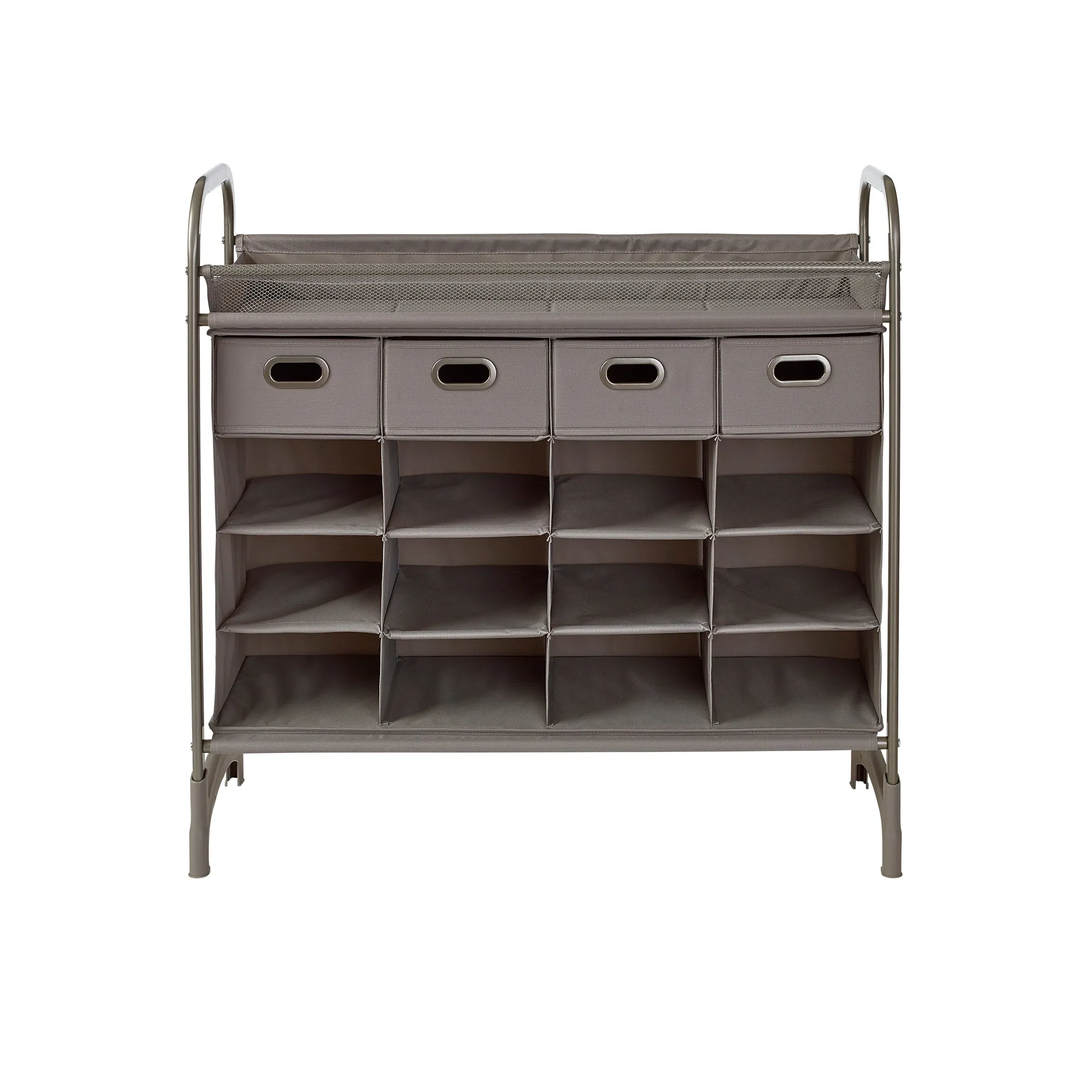 Stackable 16-Cubby Shoe Organizer with Drawers
