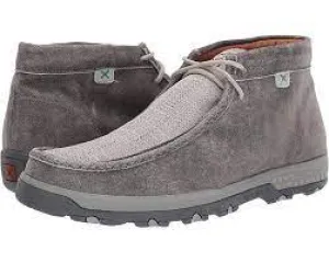 TWISTED X MENS CHUKKA DRIVING MOC (GREY/LIGHT GREY)