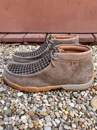 Twisted X® Men's Chukka Driving Moc Taupe Grey & Black Slip On Shoes MDM0097